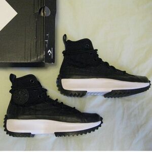 Converse Run Star Hike High Shoes Black 170246C US Womens Sz 7 NEW